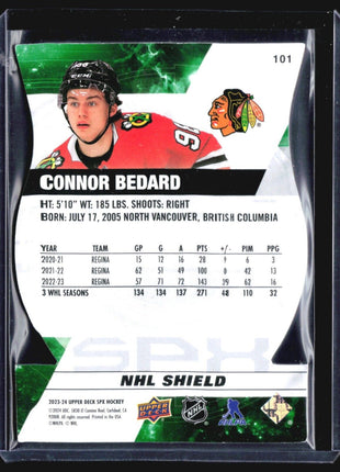 2023-24 UD SPx Connor Bedard NHL Shield Rc #101 /25