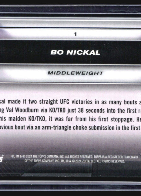 2024 Topps UFC Knockout Bo Nickal #1 Bronze /250