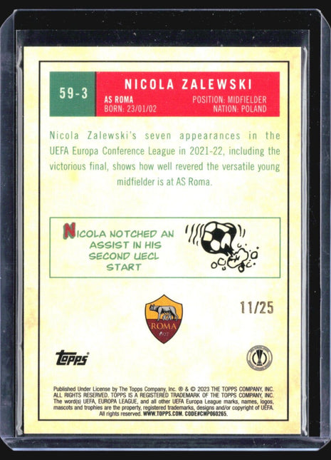 2022-23 Topps Chrome 1959 Topps #59-3 Nicola Zalewski (RC) Orange Refractor /25