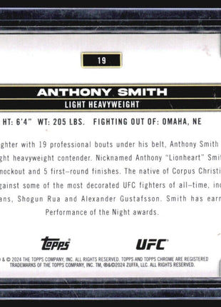 2024 Topps Chrome UFC - #19 Anthony Smith Aqua Refractor /199