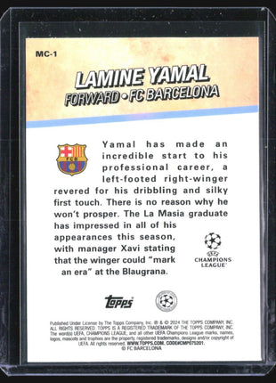 2023-24 Topps Merlin Lamine Yamal #MC - 1 Chosen Ones Rc