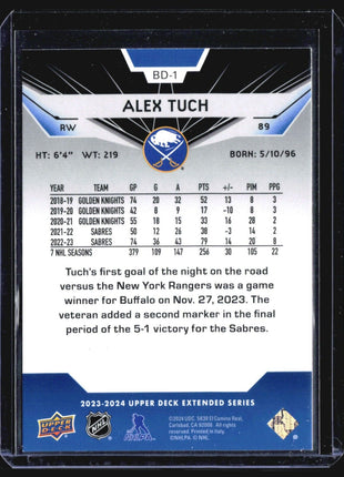 2023-24 UD Extended Series Alex Tuch Black Diamond #DB-1