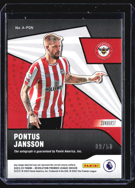 2022-23 Panini Revolution Pontus Jansson #A-pon Sunburst Auto /50