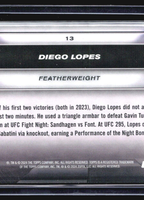 2024 Topps UFC Knockout Diego Lopes #13 Rc