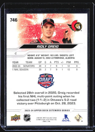 2023-24 Upper Deck Draft Ridly Greig #746