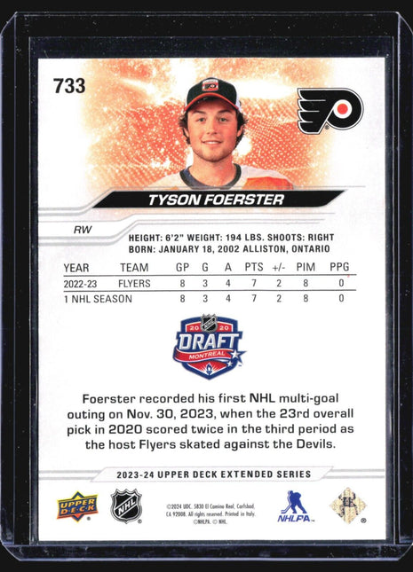 2023-24 Upper Deck Draft Tyson Foerster #733