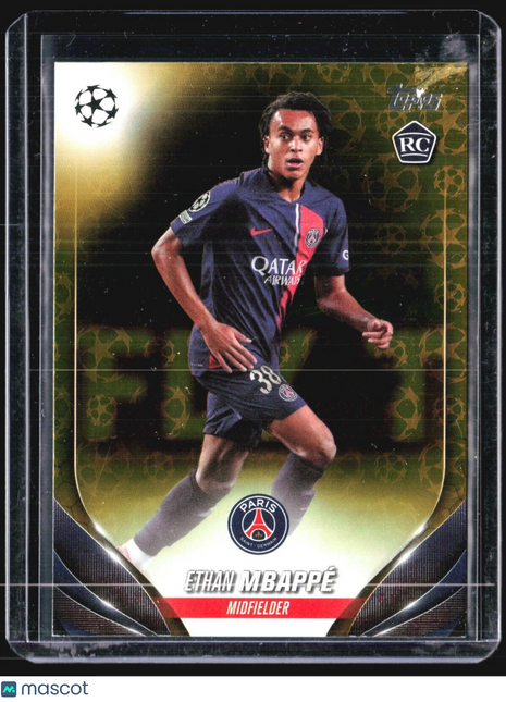 2023-24 Topps UEFA Club Competitions - #91 Ethan Mbappe (RC) Gold