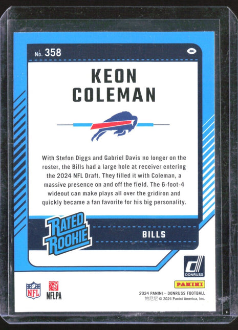 2024 Donruss Rated Rookie Keon Coleman #358