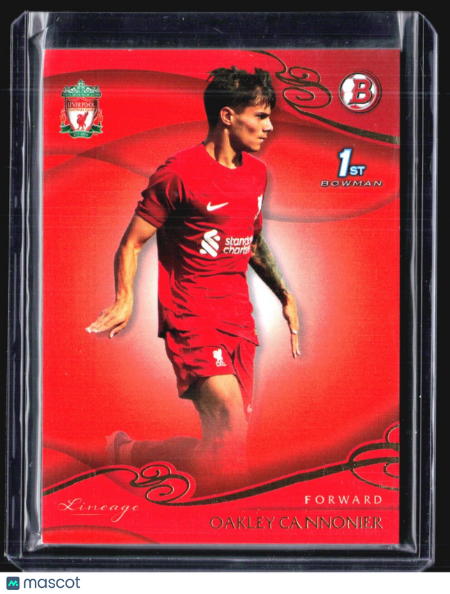 2022-23 Topps Liverpool Lineage Bowman #19 Oakley Cannonier 1st Orange /25