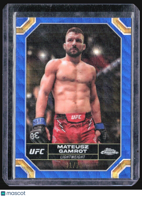 2024 Topps Chrome UFC - #126 Mateusz Gamrot Blue Wave Refractor /75