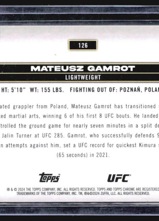 2024 Topps Chrome UFC - #126 Mateusz Gamrot Blue Wave Refractor /75