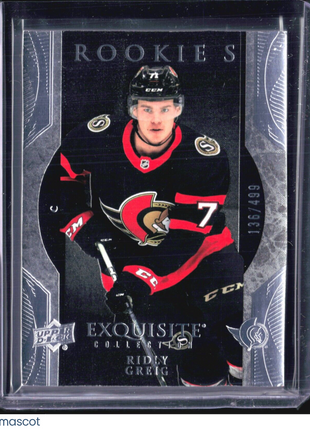 2023-24 Upper Deck Exquisite Rookies Ridly Greig #R11 /499