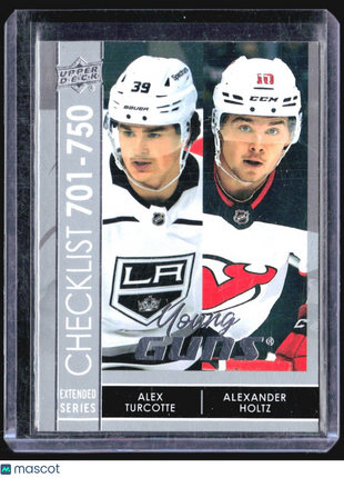 2021-22 UD Extended Young Guns Checklist #750 Alexander Holtz Alex Turcotte RC