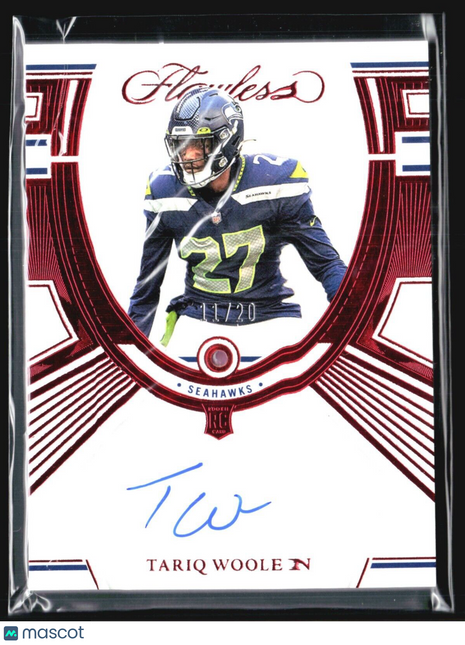 2022 Panini Flawless Tariq Woolen Ruby Gems Auto /20 Rc
