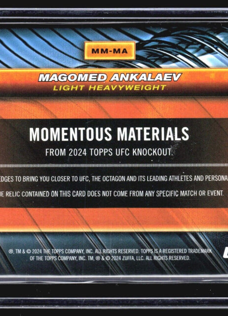 2024 Topps UFC Knockout Magomed Ankalaev #MM-MA Momentous Materials Relic