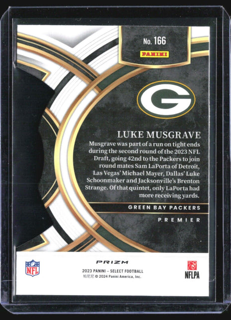 2023 Panini Select - Premier Level #166 Luke Musgrave (RC) Die Cut Black Red