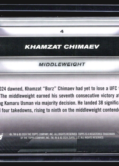 2024 Topps UFC Knockout Khamzat Chimaev #4 Bronze /250