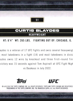 2024 Topps Chrome UFC - #51 Curtis Blaydes Blue Refractor /150