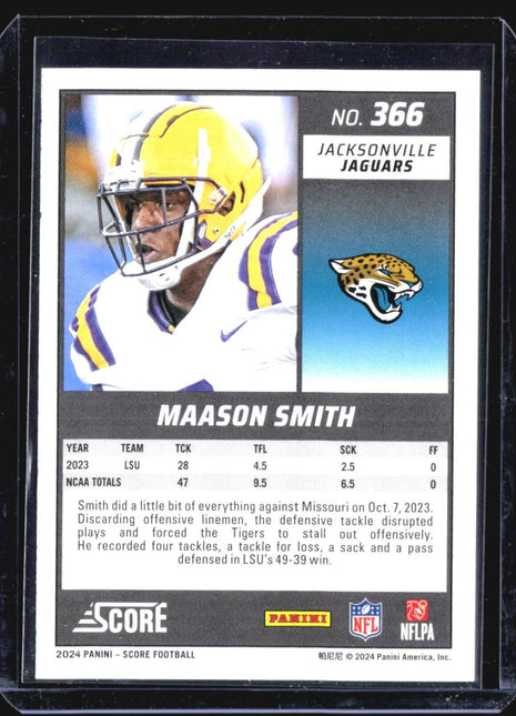 2024 Score - Rookies #366 Maason Smith (RC) Green