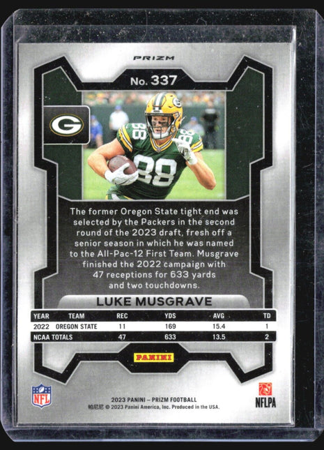 2023 Panini Prizm - Rookies #337 Luke Musgrave (RC) RWB Red White Blue