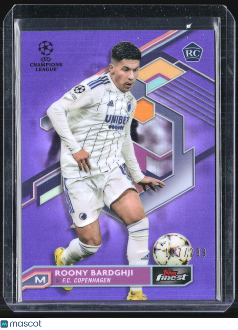 2022-23 Topps Finest Roony Bardghji #92 Rc purple refractor /299