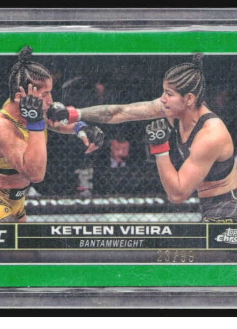 2024 Topps Chrome UFC - #111 Ketlen Vieira Green Refractor /99