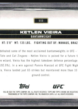 2024 Topps Chrome UFC - #111 Ketlen Vieira Green Refractor /99