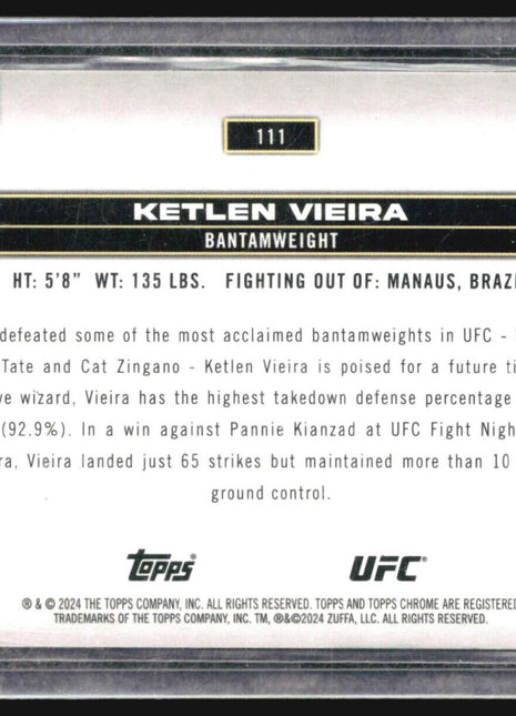 2024 Topps Chrome UFC - #111 Ketlen Vieira Green Refractor /99