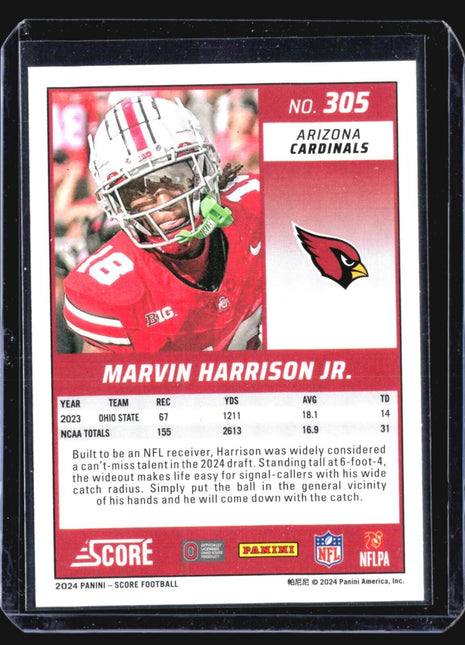 2024 Score - Rookies #305 Marvin Harrison Jr. (RC)
