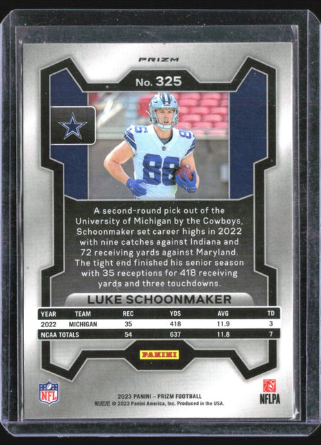 2023 Panini Prizm - Rookies #325 Luke Schoonmaker (RC) Slver