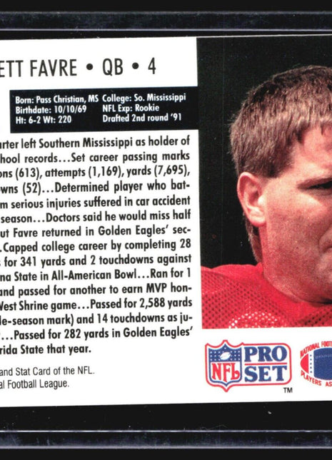 1991 Pro Set Brett Favre #762