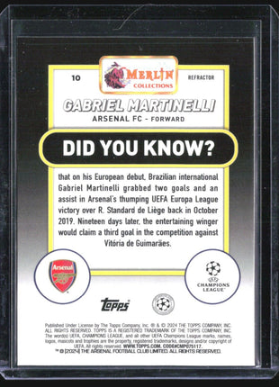 2023-24 Topps Merlin Gabriel Martinelli #10 Refractor