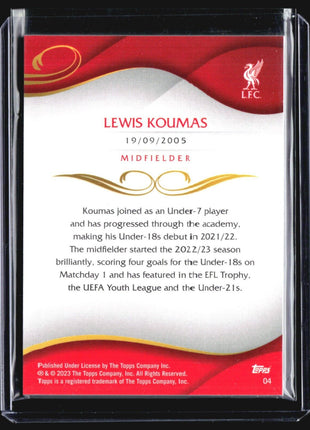 2022-23 Topps Liverpool Lineage Lewis Koumas #04 1st