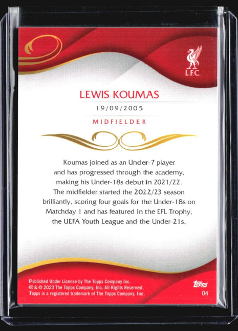 2022-23 Topps Liverpool Lineage Lewis Koumas #04 1st