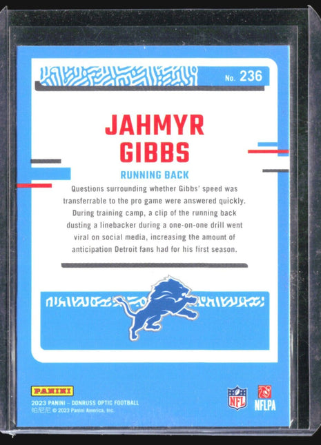 2023 Panini Optic Rated Rookie Jahmyr Gibbs #236
