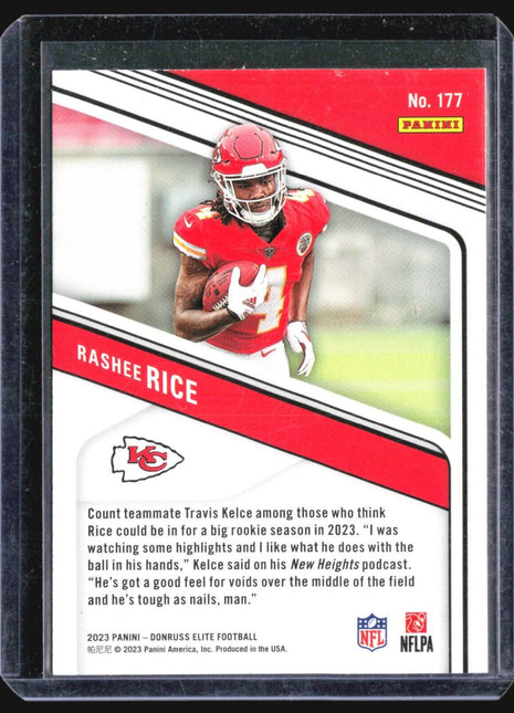 2023 Panini Elite Rashee Rice #177 Pink Rc