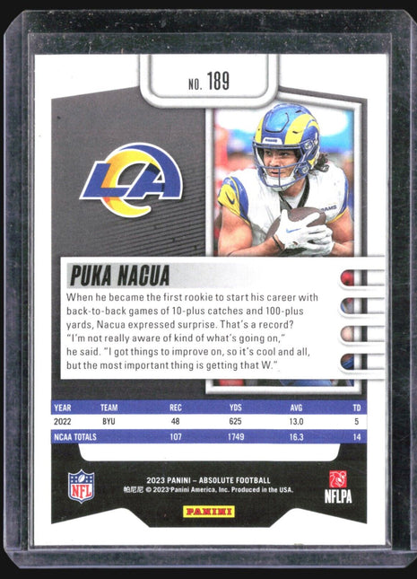 2023 Panini Absolute Puka Nacua #189 Rc