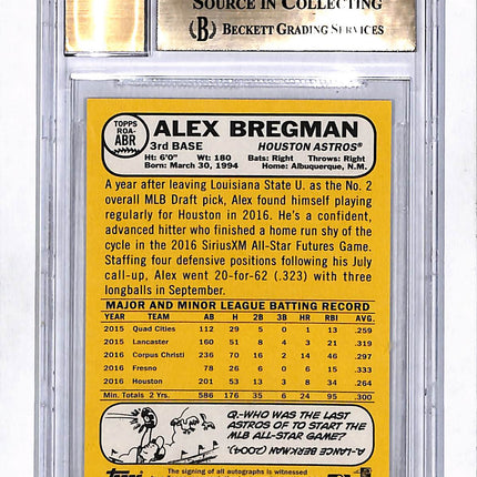 2017 Topps Heritage Real One Red Ink Alex Bregman /68 #ROAABR BGS 9.5 10 Auto