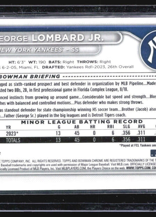 2024 Bowman 1st Chrome George Lombard Jr. #BCP-79