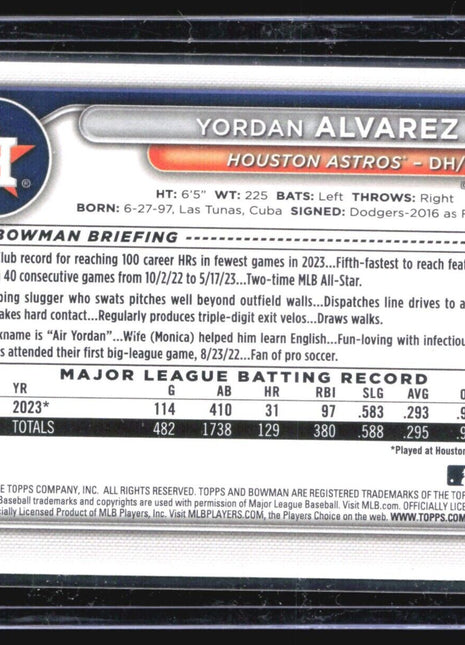 2024 Bowman Yordan Alvarez #53 Green /399