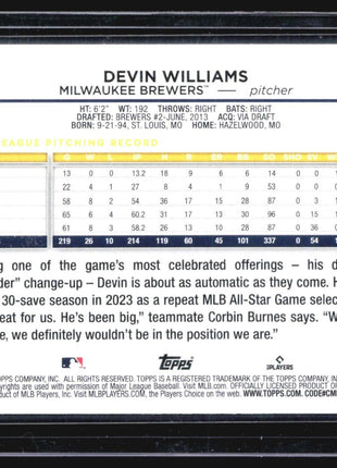 2024 Topps Devin Williams #135 True Photo sp