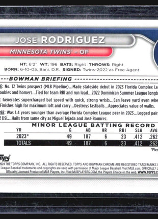 2024 Bowman 1st Chrome Jose Rodriguez #BCP-71