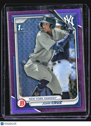 2024 Bowman 1st Paper Puplre /250 John Cruz #BP-77