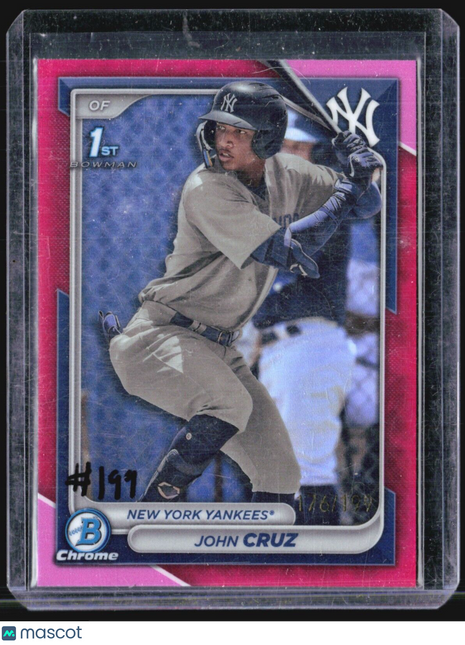 2024 Bowman Chrome 1st Fuschia /199 John Cruz #BCP-77