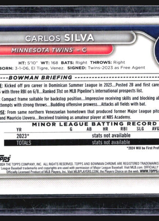 2024 Bowman 1st Chrome Carlos Silva #BCP-120