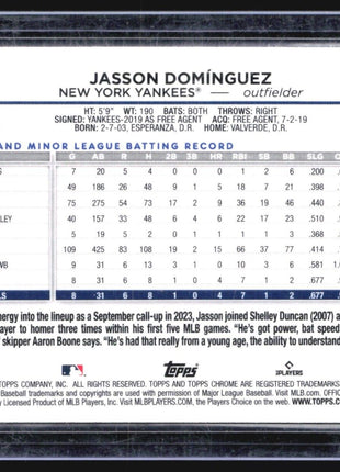 2024 Topps Jasson Dominguez #89 Chrome Prism Rc