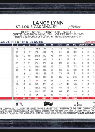 2024 Topps Lance Lynn #630 Aqua Foilboard /399