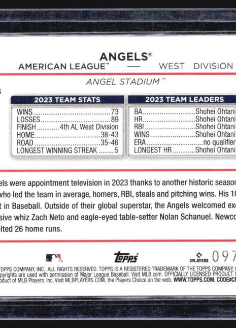 2024 Topps Los Angeles Angels #279 Gold /2024