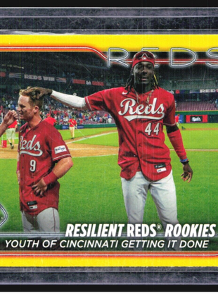 2024 Topps Resilient Reds Rookies Youth of Cincinnati Getting Down #133 Yellow