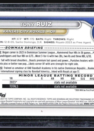 2024 Bowman Tony Ruiz #BP-80 1st Pink /299